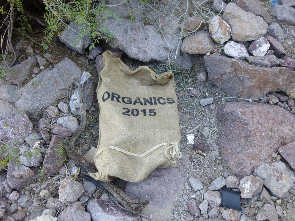 The burlap sack used to carry drugs
