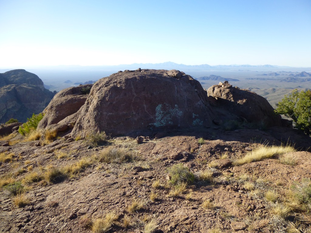 Looking south on the summit of Peak 4158