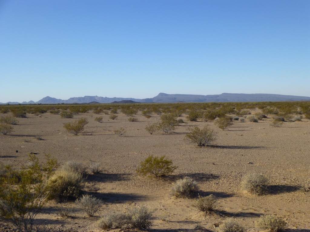 The Aguila Mountains, far away to the south