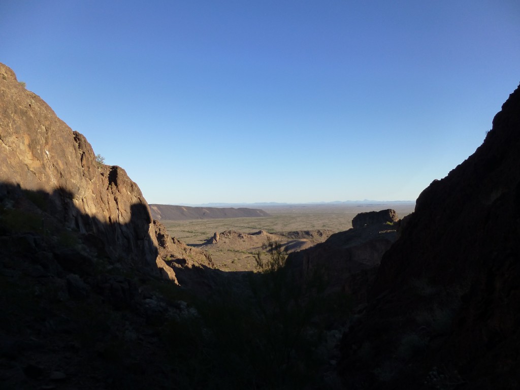 Looking back down the canyon