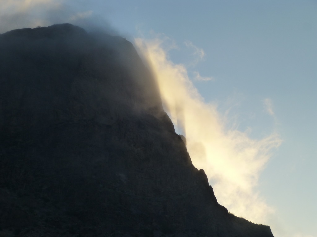 Fog above camp