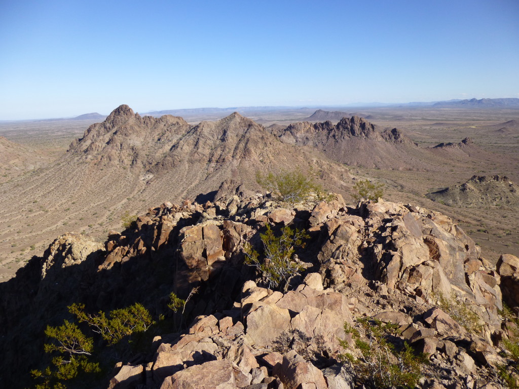 A view east from Peak 1356. On the left, the high one touching the sk