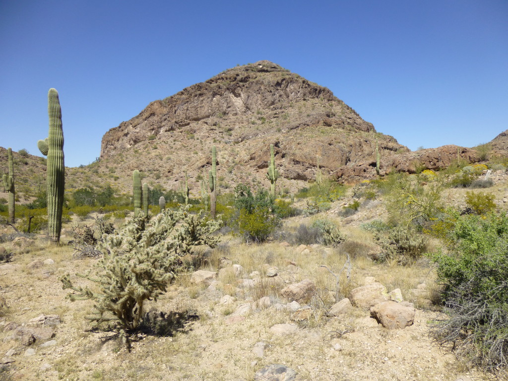 Peak , the south side. No obvious way up through the cliffs