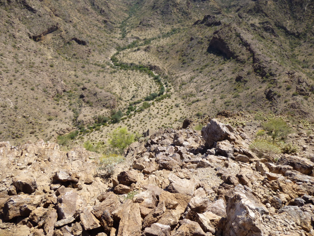 Looking down the vertical feet of the south side of Peak 2006