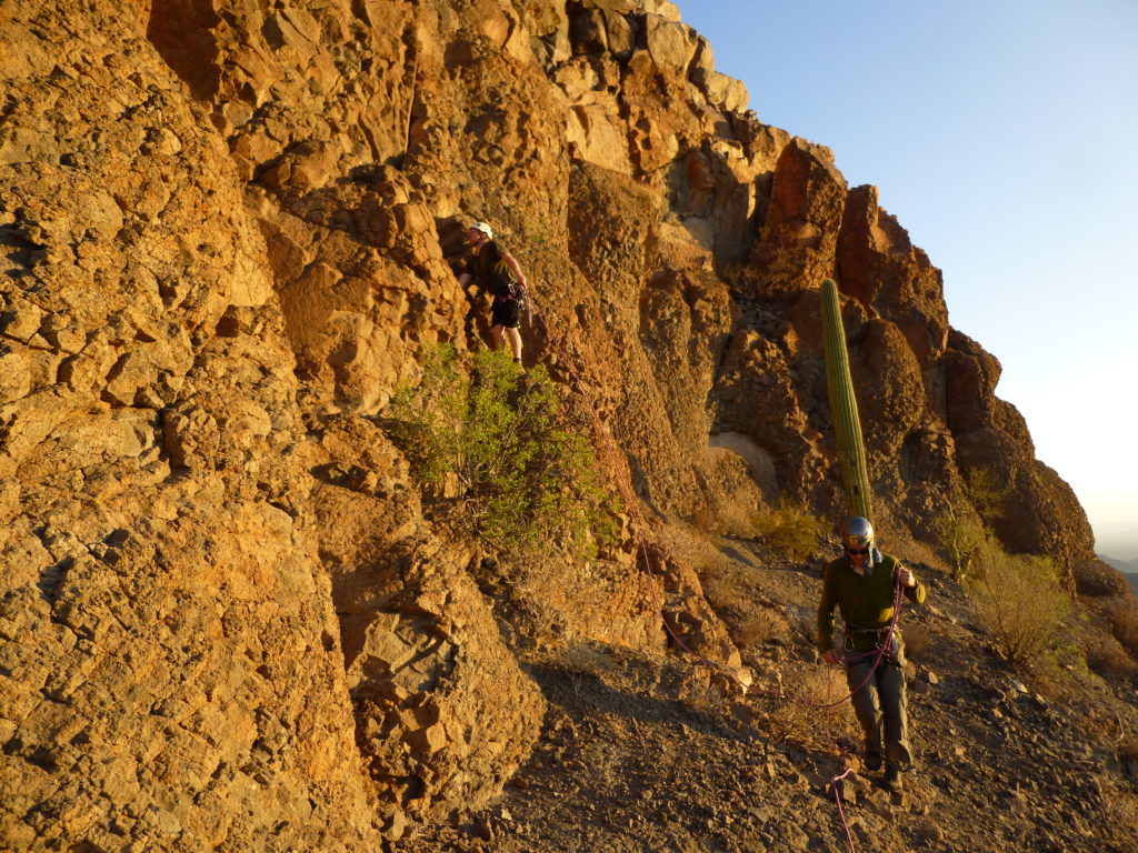 John doing a standing belay