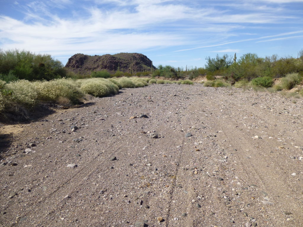 The wash which serves as a road