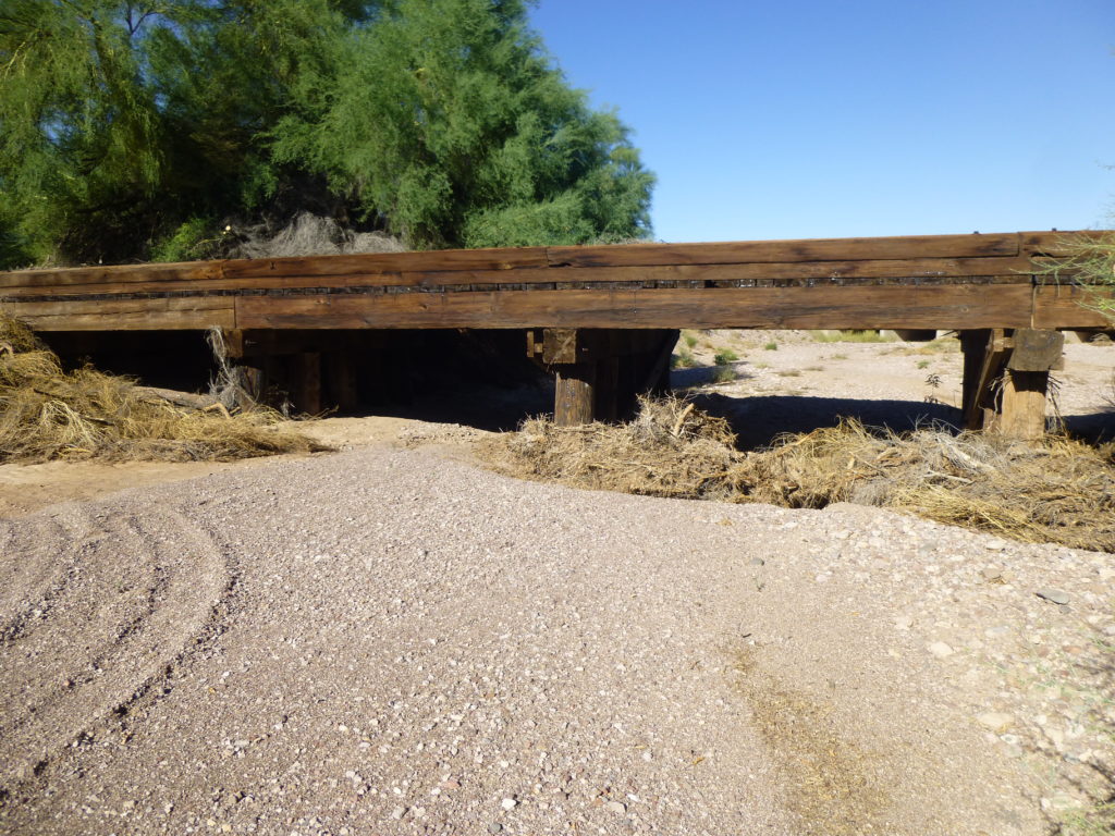 The old railroad bridge over Sauceda Wash