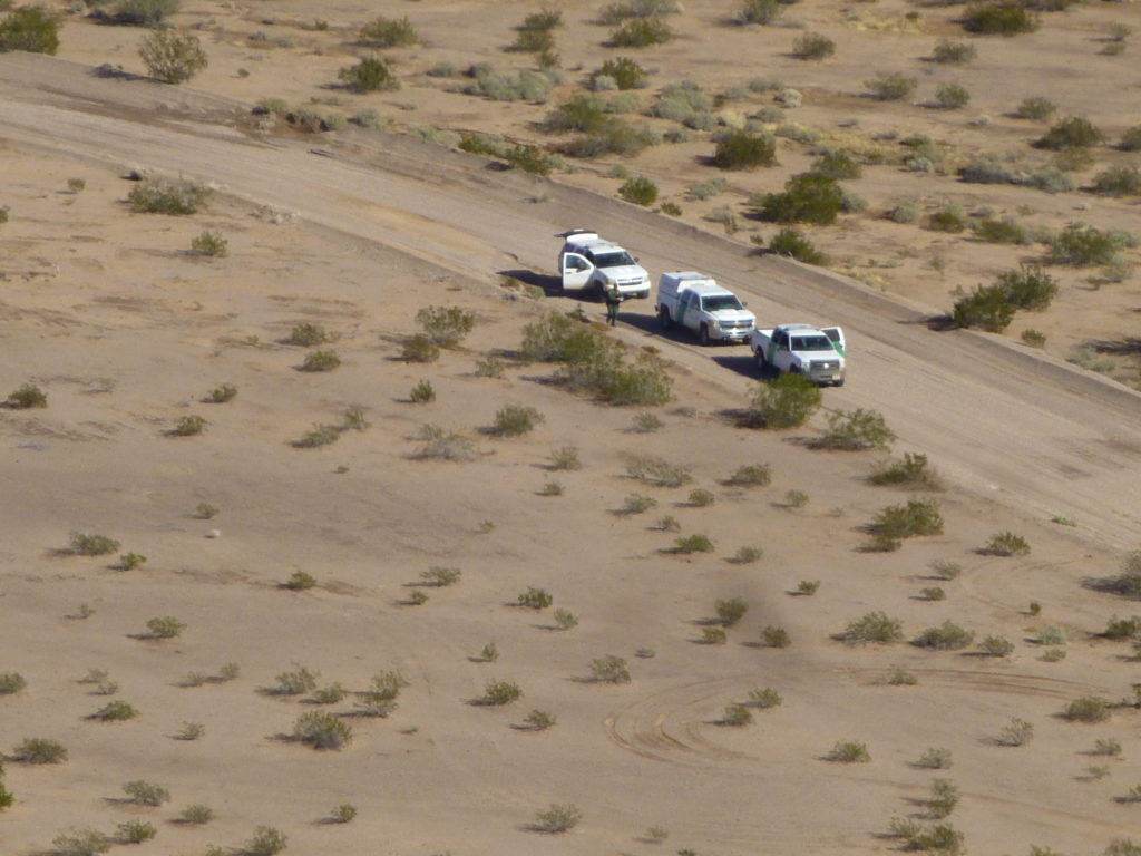 The Border Patrol vehicles